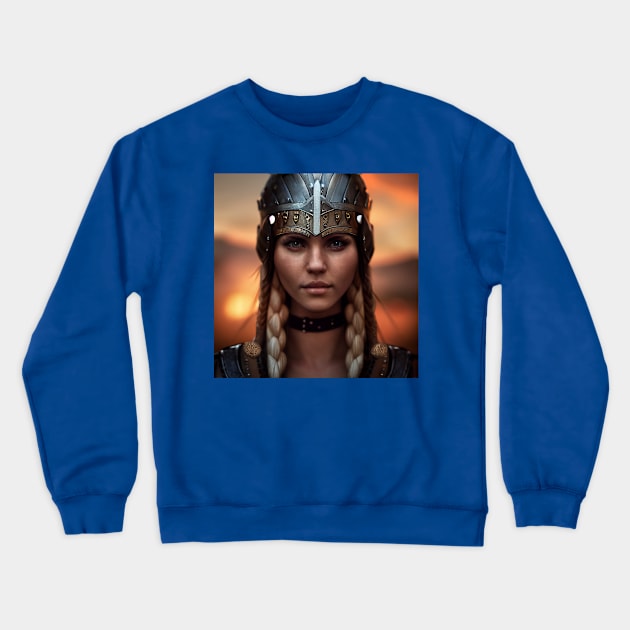 Viking Shield Maiden Crewneck Sweatshirt by Grassroots Green